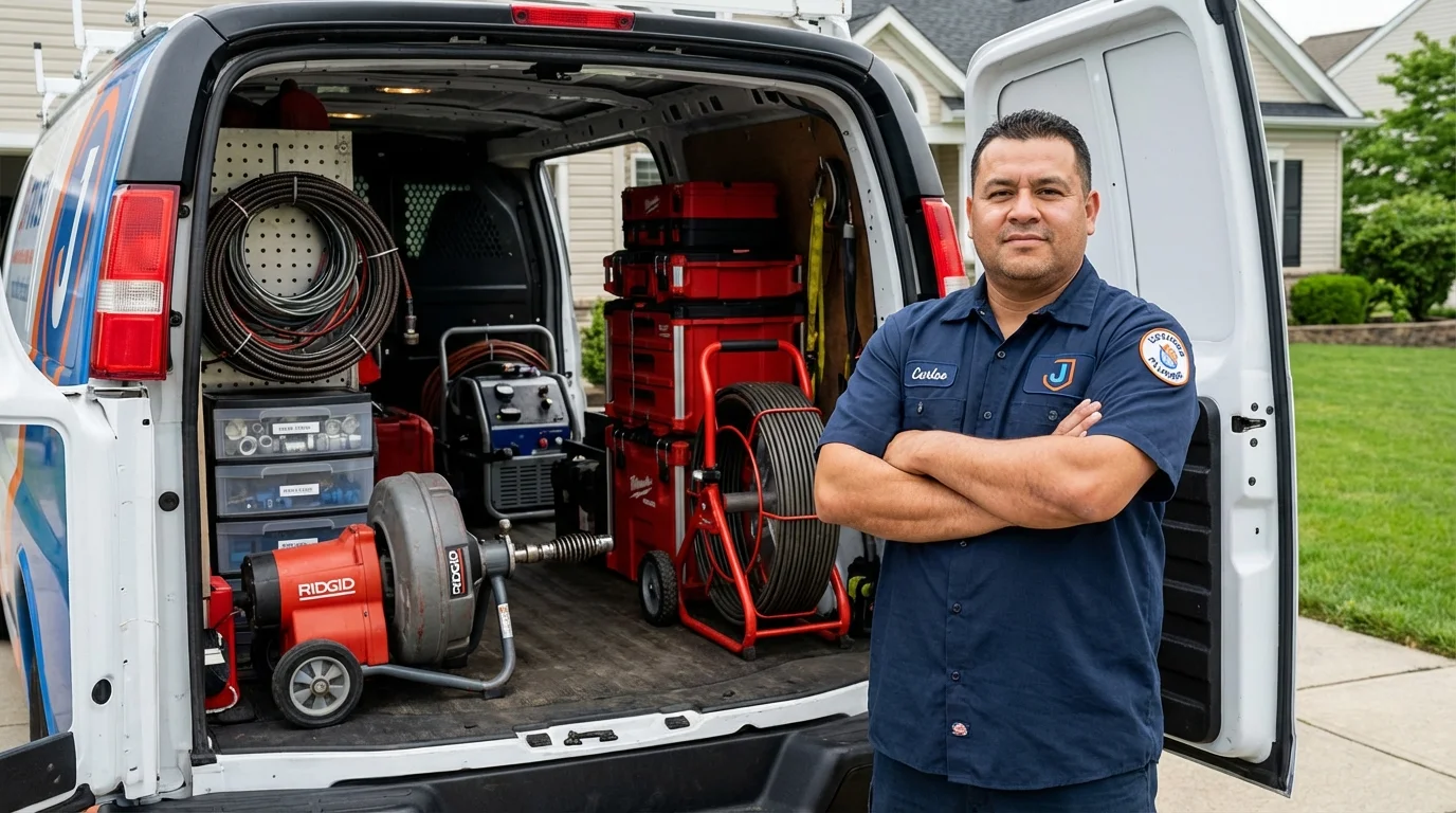 Professional drain cleaning equipment and Johns Plumbing LLC plumber in Saint Johnsville