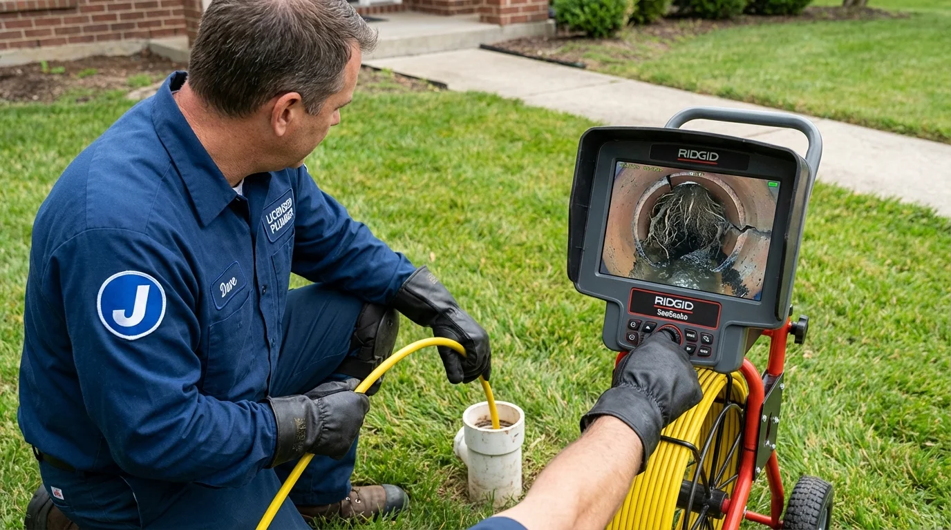 Sewer camera inspection being performed by Johns Plumbing LLC in Saint Johnsville